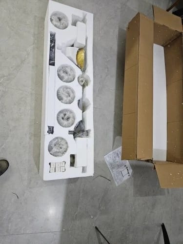 Customer photo review of WOMO Linear Glass Globe Chandelier-WM2257
