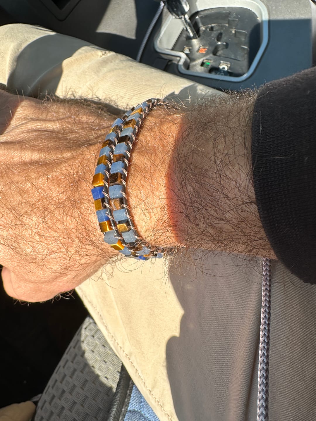 Customer photo review of Celestial Natural Stone Leather Bracelet