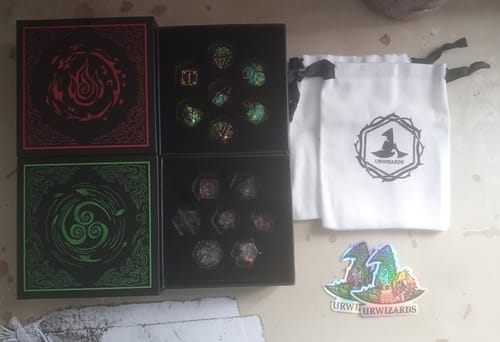 Customer photo review of Water/Fire/Air/Earth Dice Set Collection
