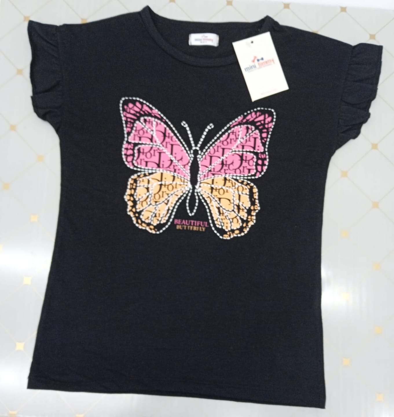 Customer photo review of Kids Soft Cotton Butter Fly Graphic T-Shirt