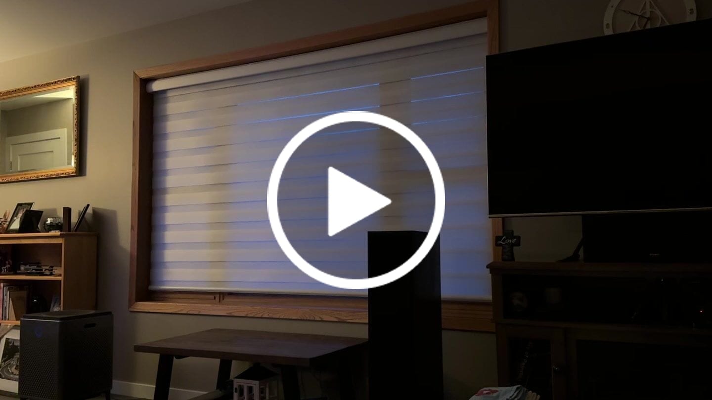 Customer video review of SmartWings Motorized Zebra Shades 60% Blackout Translucent 75mm Eloise