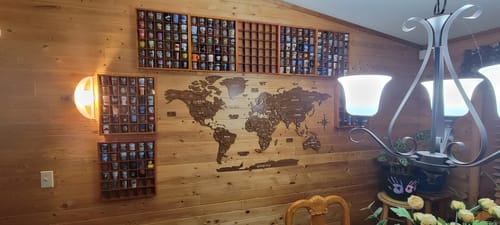 Customer photo review of Wooden World Map with States and Capitals - Multilayered