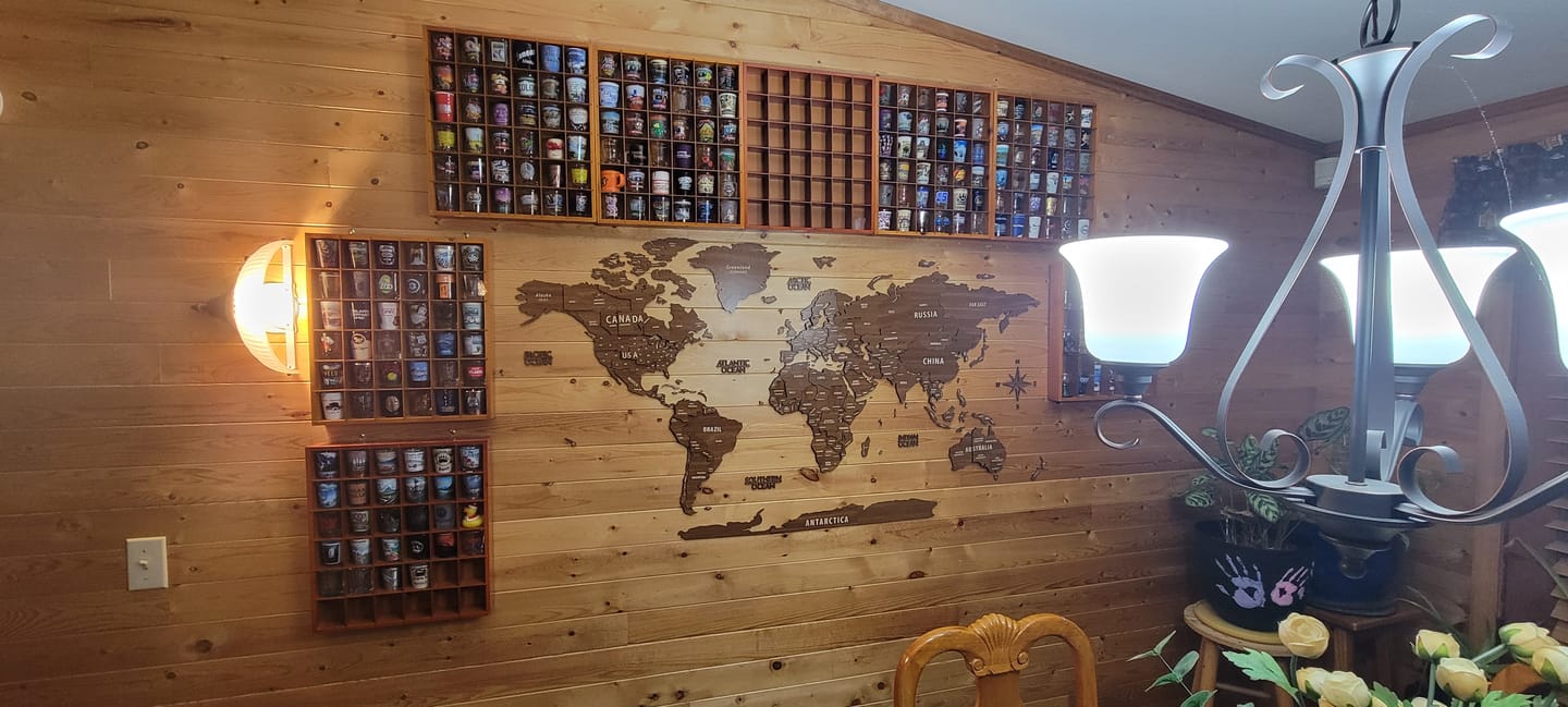 Customer photo review of Wooden World Map with States and Capitals - Multilayered