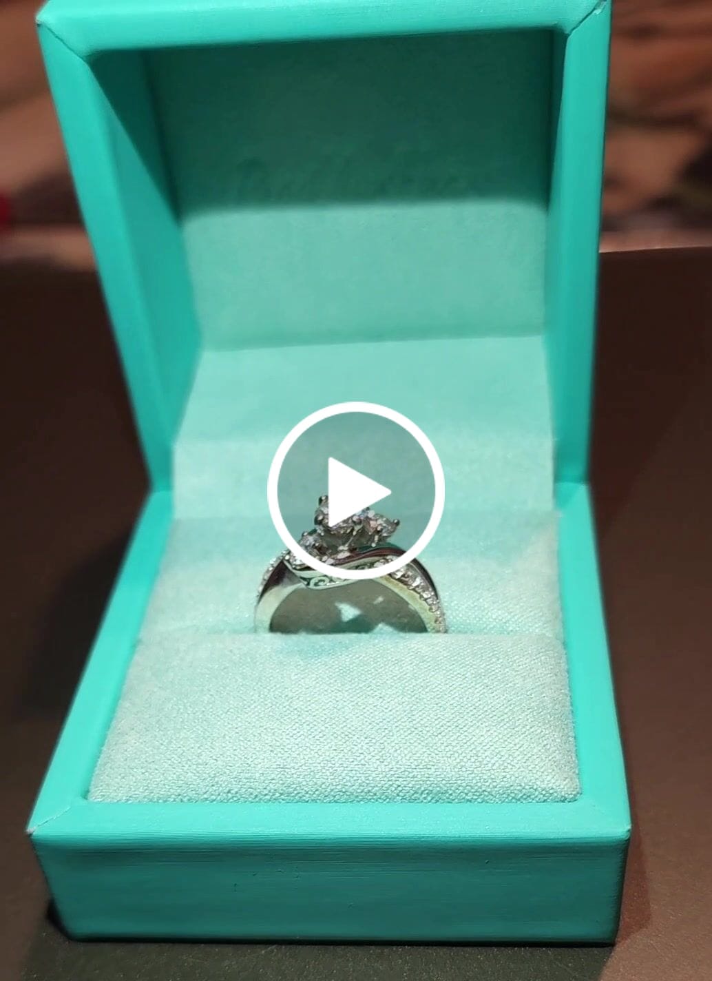 Customer video review of Swirl Three Stone Moissanite Twisted Pave Engagement Ring