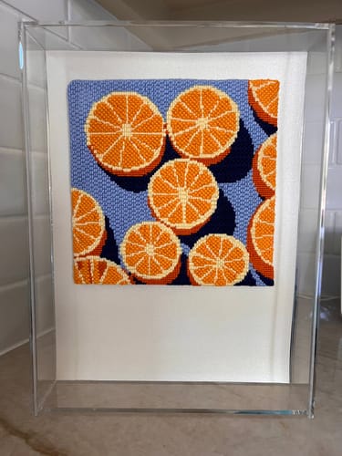 Customer photo review of Portuguese Tile Needlepoint Kit: Foz do Douro