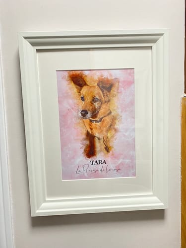 Customer photo review of Foto de tu mascota en estilo acuarela | Regalo para cachorros, perros y gatos