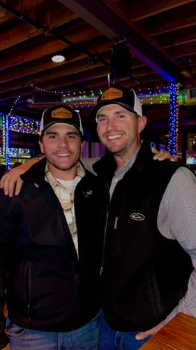 Customer photo review of Custom Leather Patch Trucker Hat - Richardson 112P