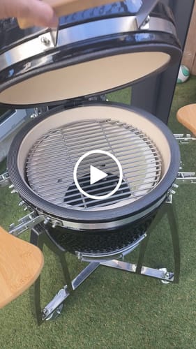 Customer video review of 16" Kamado Ceramic Charcoal Grill With Bonus Accessory Pack