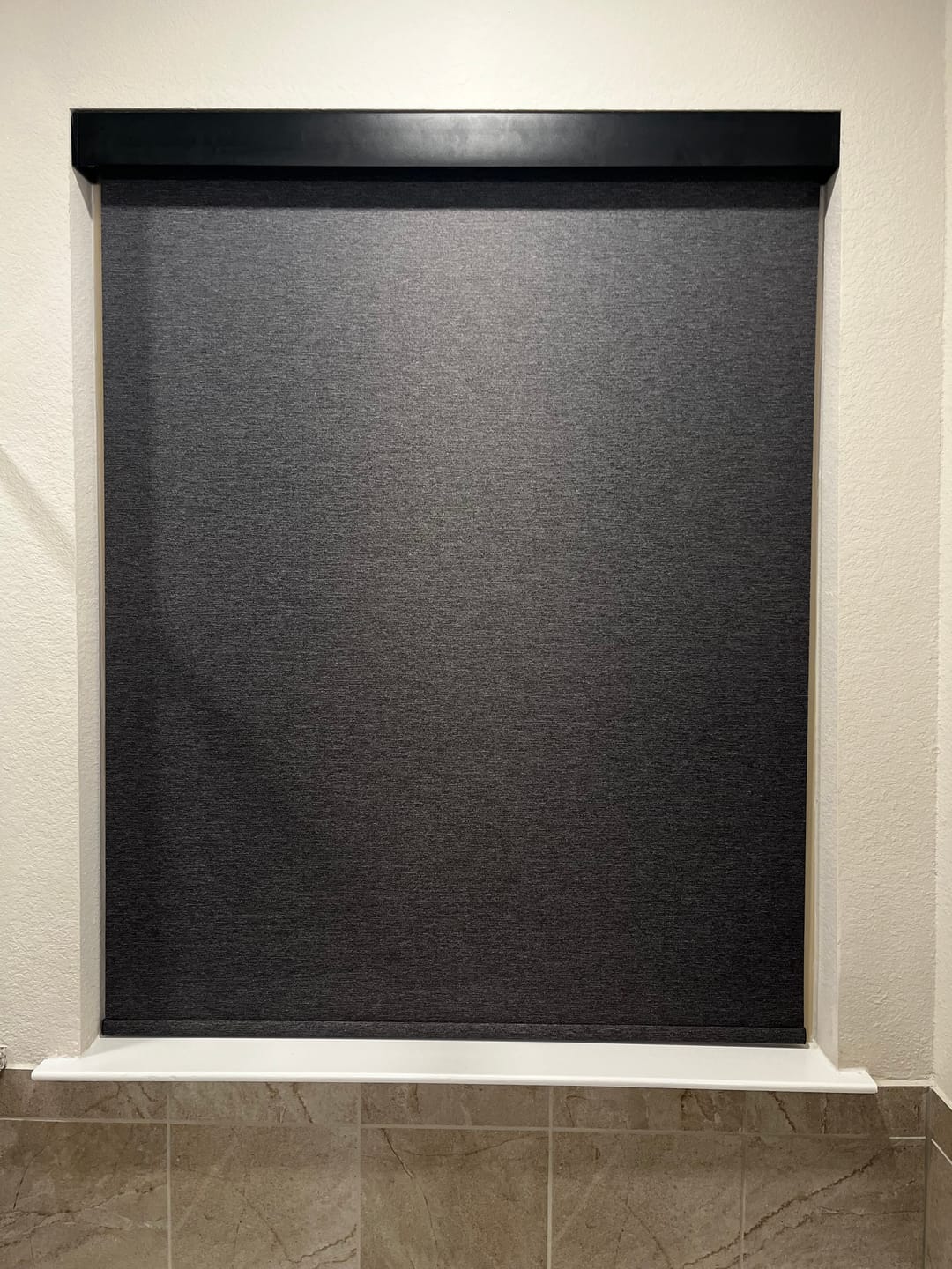 Customer photo review of SmartWings Motorized Roller Shades 100% Blackout Eclipse
