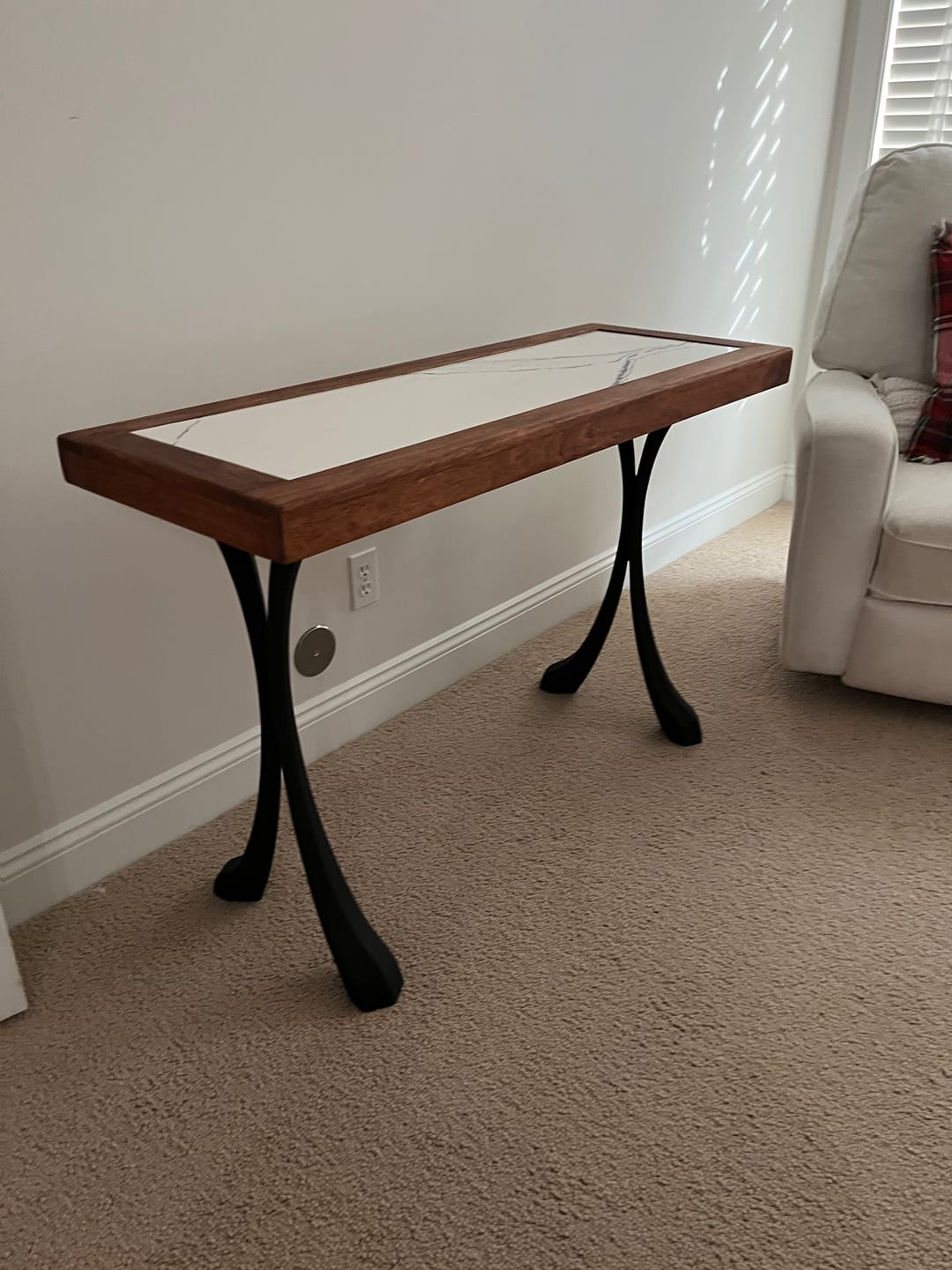 Customer photo review of Console Table Legs 28H 16W Handmade Metal Design 209 Xeni