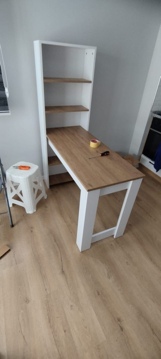 Customer photo review of Rani JA102 Masa Raflı Dekoratif Mutfak Yemek Masası Sepet Ceviz - Beyaz