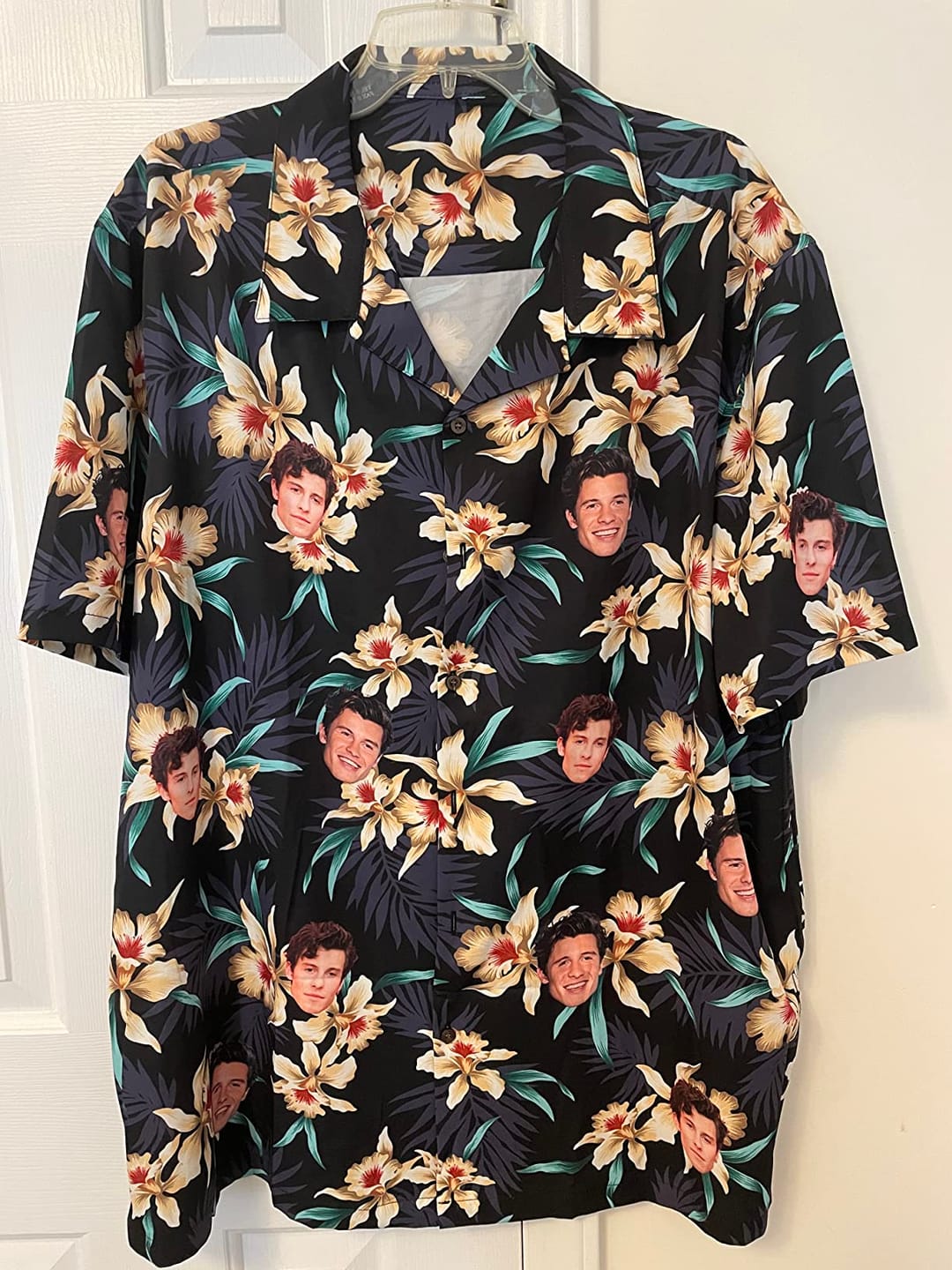 Customer photo review of Personalized Face Hawaiian Shirts Custom Tropical Aloha Shirt