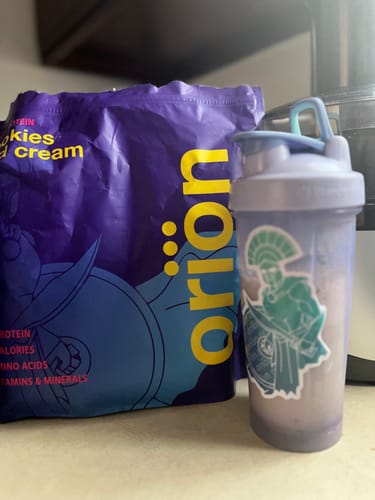 Customer photo review of Orion™ Premium Cookies & Cream Whey Protein
