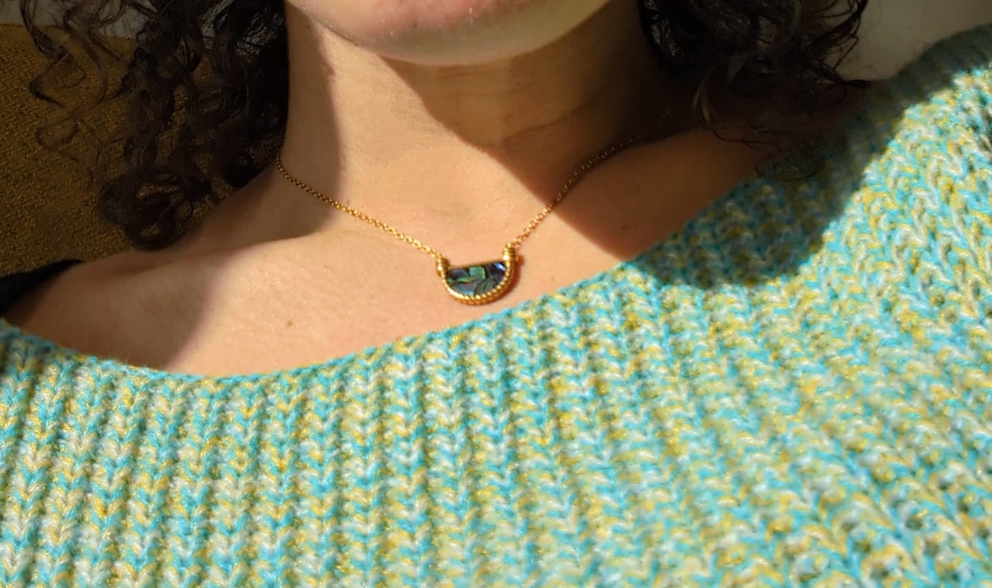 Customer photo review of Amalfi Turquoise Shell Necklace
