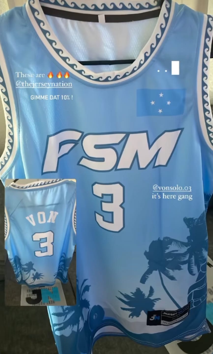 Customer photo review of FSM Micronesia Custom Basketball Jersey