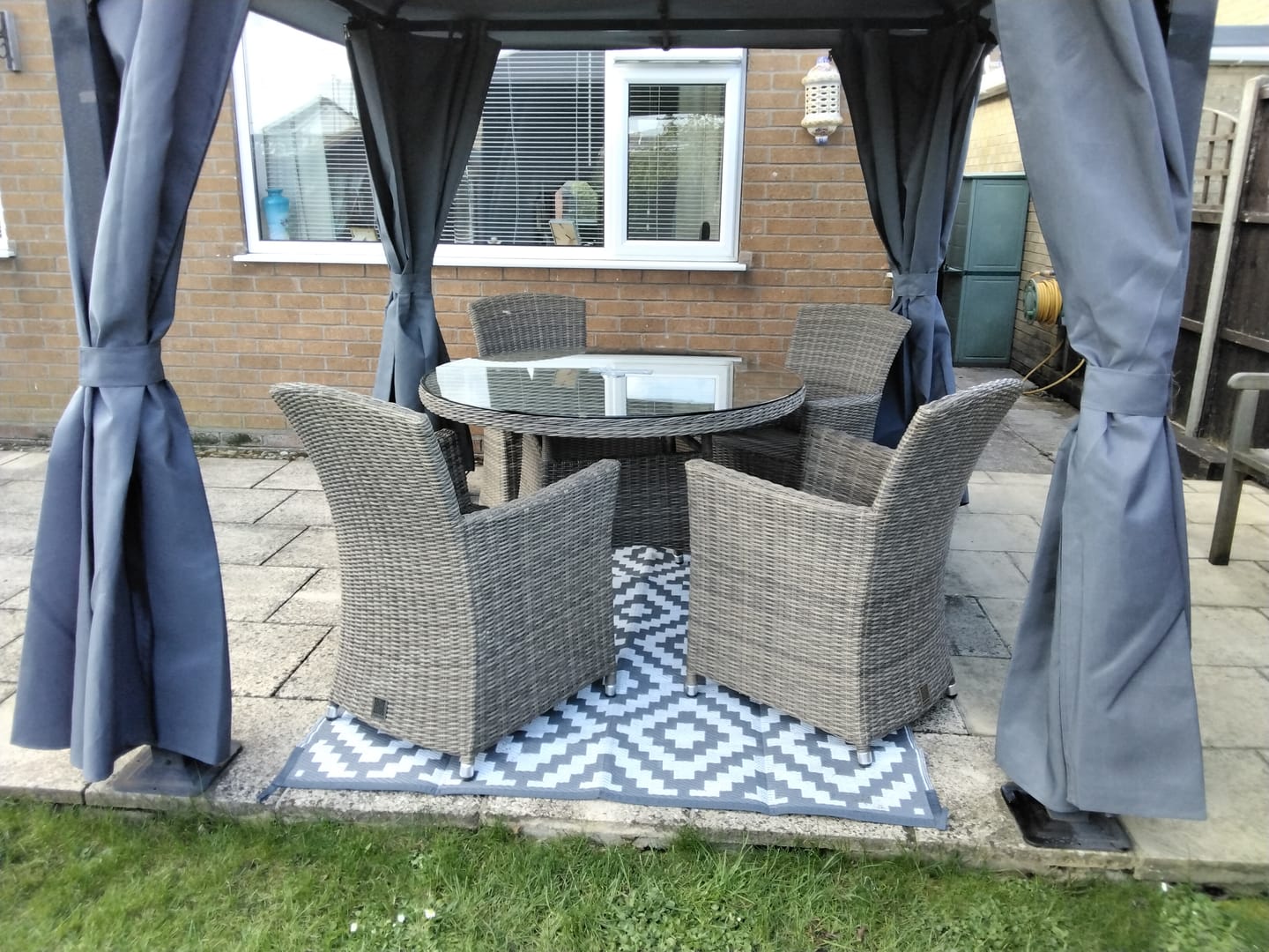 Customer photo review of Vintage Garden Gazebo Curtain Set Grey
