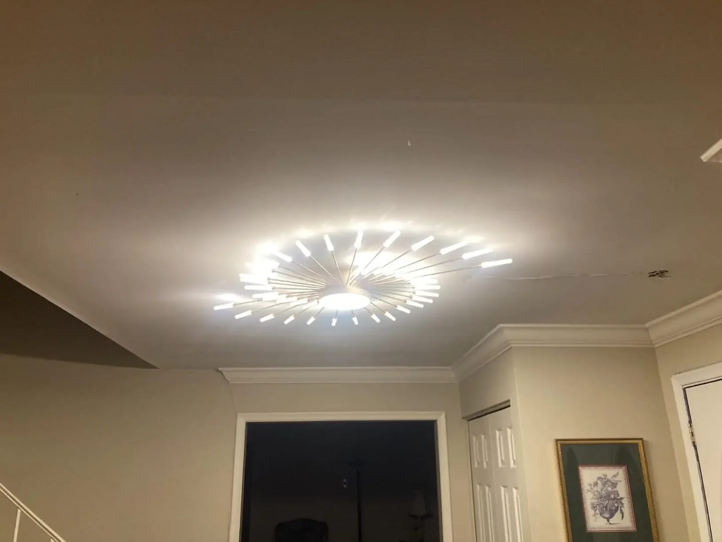 Customer photo review of WOMO Firework Sunburst Flush Mount Ceiling Light-WM1001
