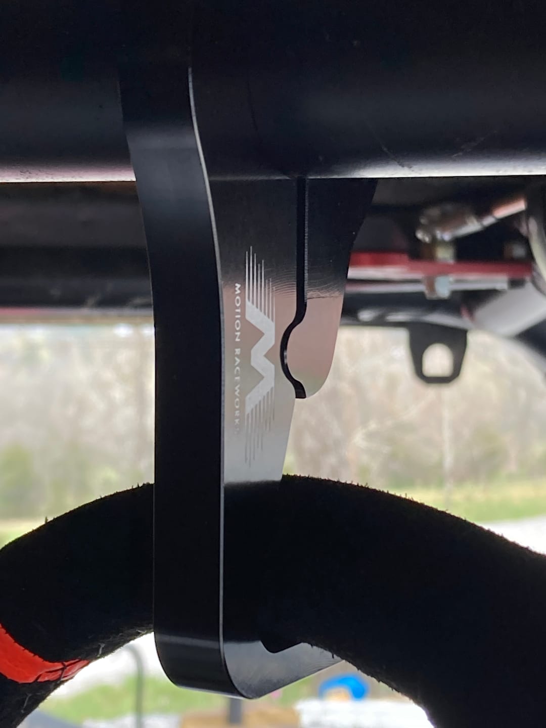Customer photo review of Billet High Clearance Roll Bar Helmet / Steering Wheel Hook 1.250" 43-10005