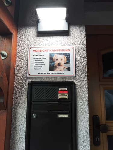 Customer photo review of Personalisierbares -Foto- Schild "Kampfhund"