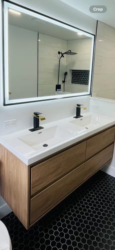 Customer photo review of Saggia Floating Vanity (24"-84")