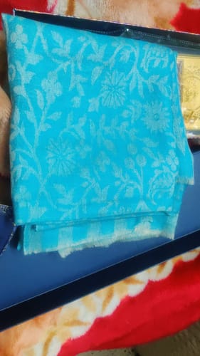 Customer photo review of Pashtush Womens Paisley Weave Scarf, Soft And Warm, Luxury Wool - Peel Lilac