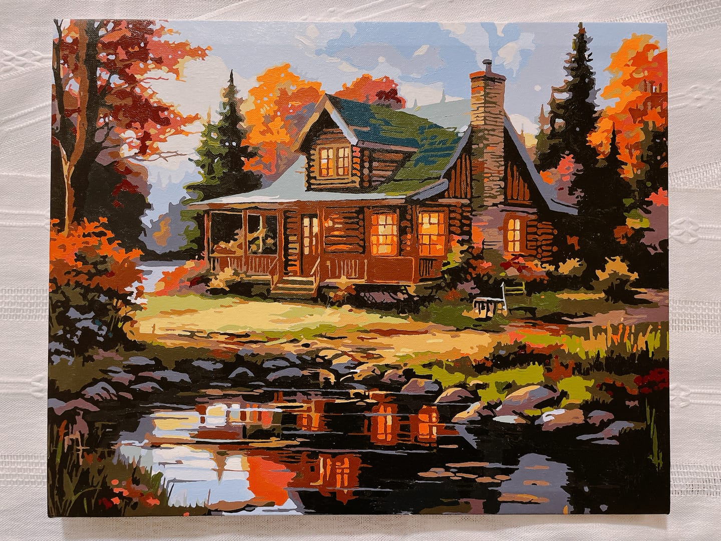 Customer photo review of Lakeside Retreat - Paint by Numbers