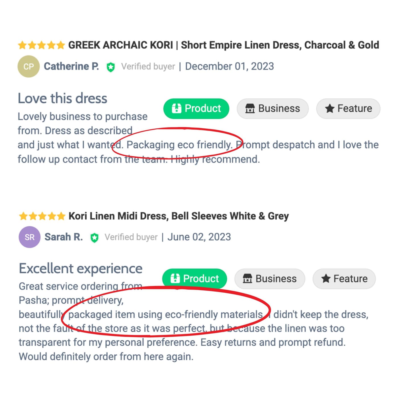 Customer photo review of FSC Certified Paper Mailing Bags