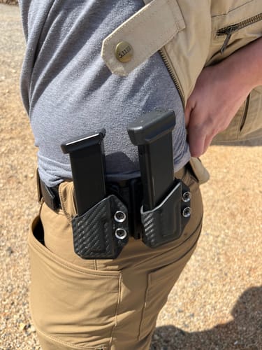 Customer photo review of Competition Pistol Mag Carrier