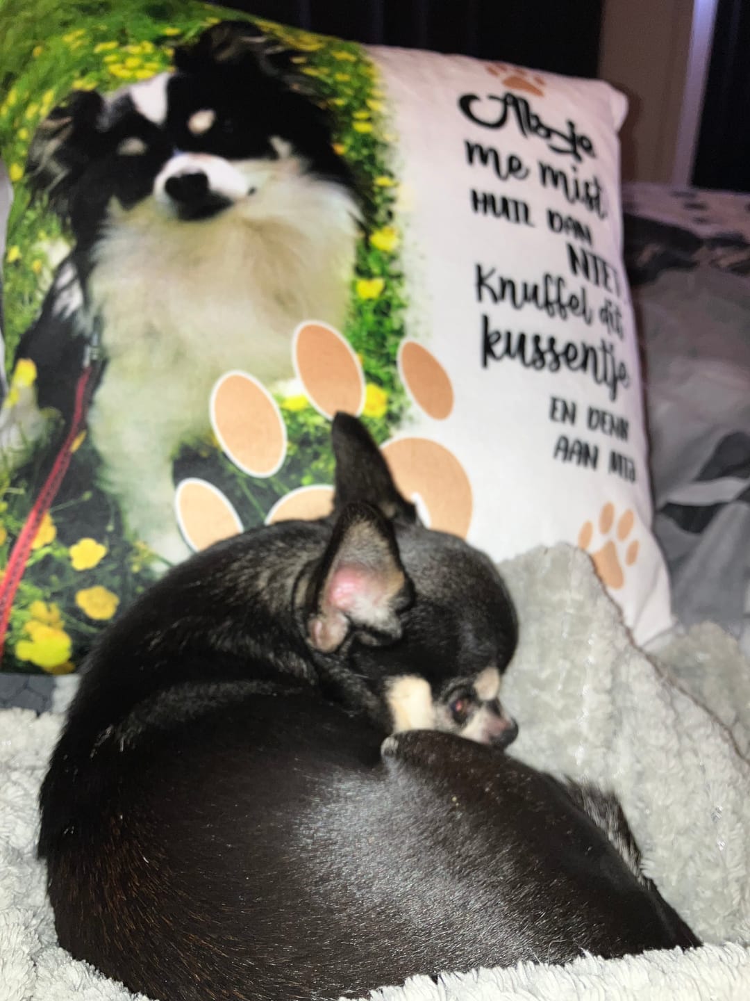 Customer photo review of Als je me mist - Gepersonaliseerd kussen