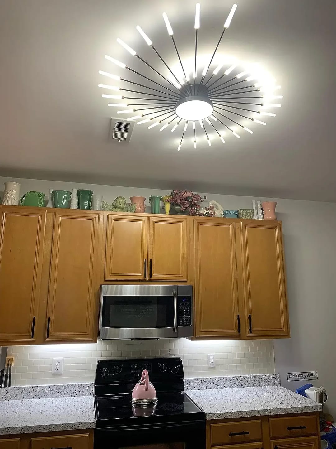 Customer photo review of WOMO Firework Sunburst Flush Mount Ceiling Light-WM1001