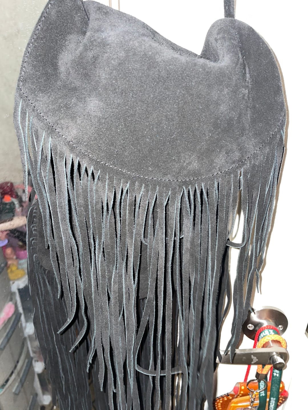 Customer photo review of Fringe Leather Shoulder Bag