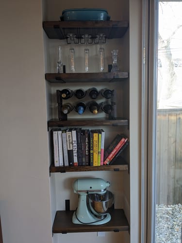 Customer photo review of Rustic Shelves with Brackets