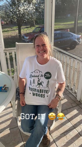 Customer photo review of Wishabitch Woods Tee