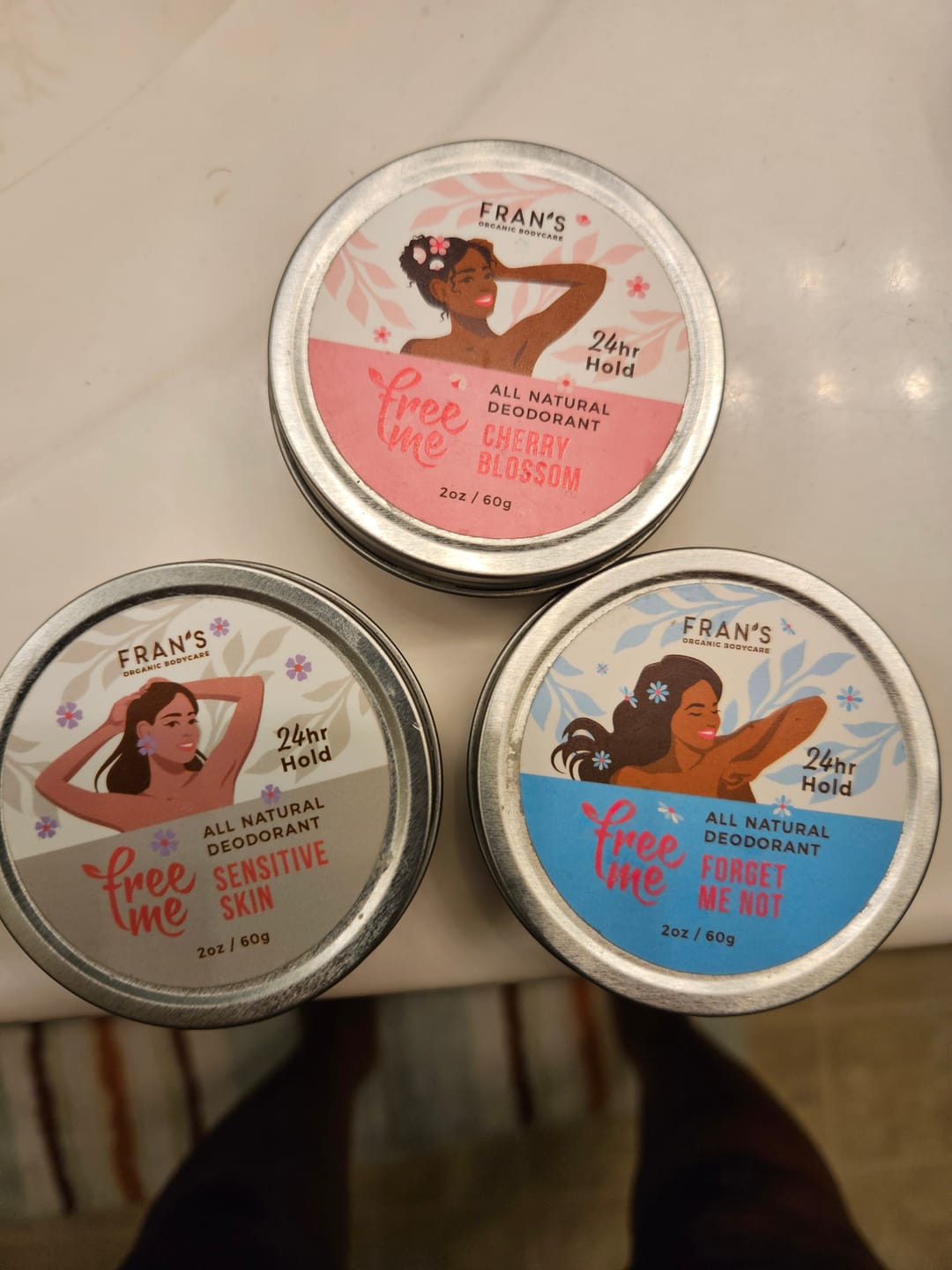 Customer photo review of FreeMe Deodorant Forget Me Not