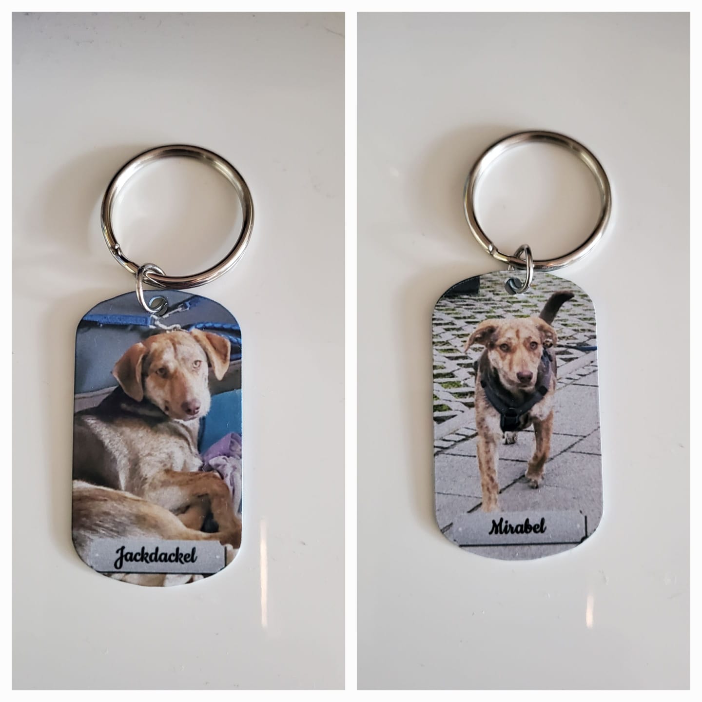 Customer photo review of Doppeltes Foto - Individueller Dog Tag Schlüsselanhänger