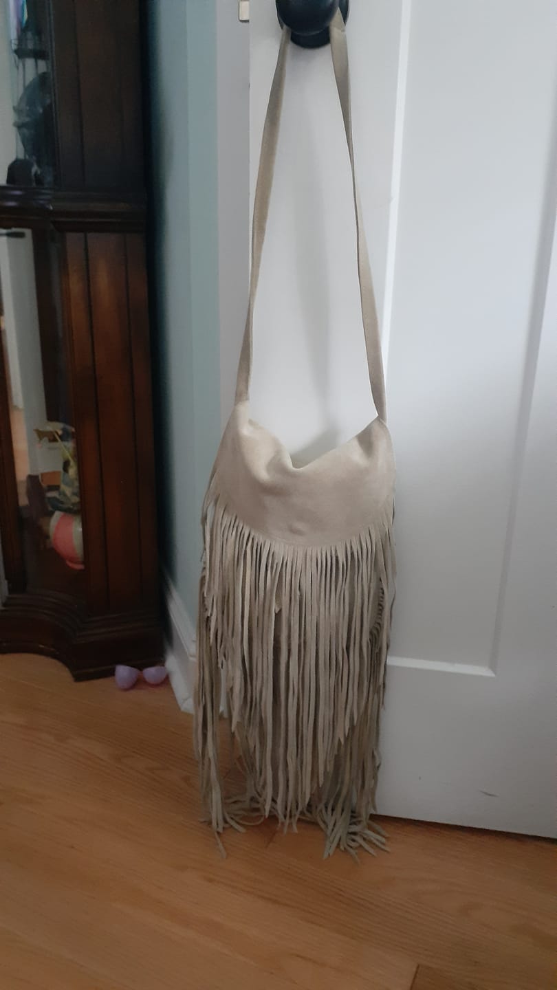 Customer photo review of Fringe Leather Shoulder Bag