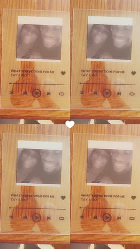 Customer photo review of Custom Song Plaque - The Best Anniversary Gift for Couples