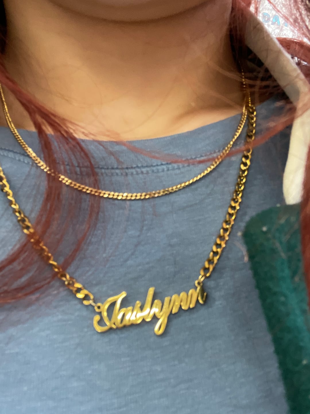 Customer photo review of LUX Name Necklace