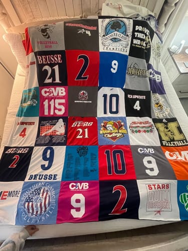 T-shirt quilt from beusse university by Abbie from SC