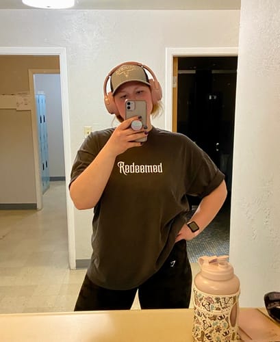 Customer photo review of Redeemed Tee