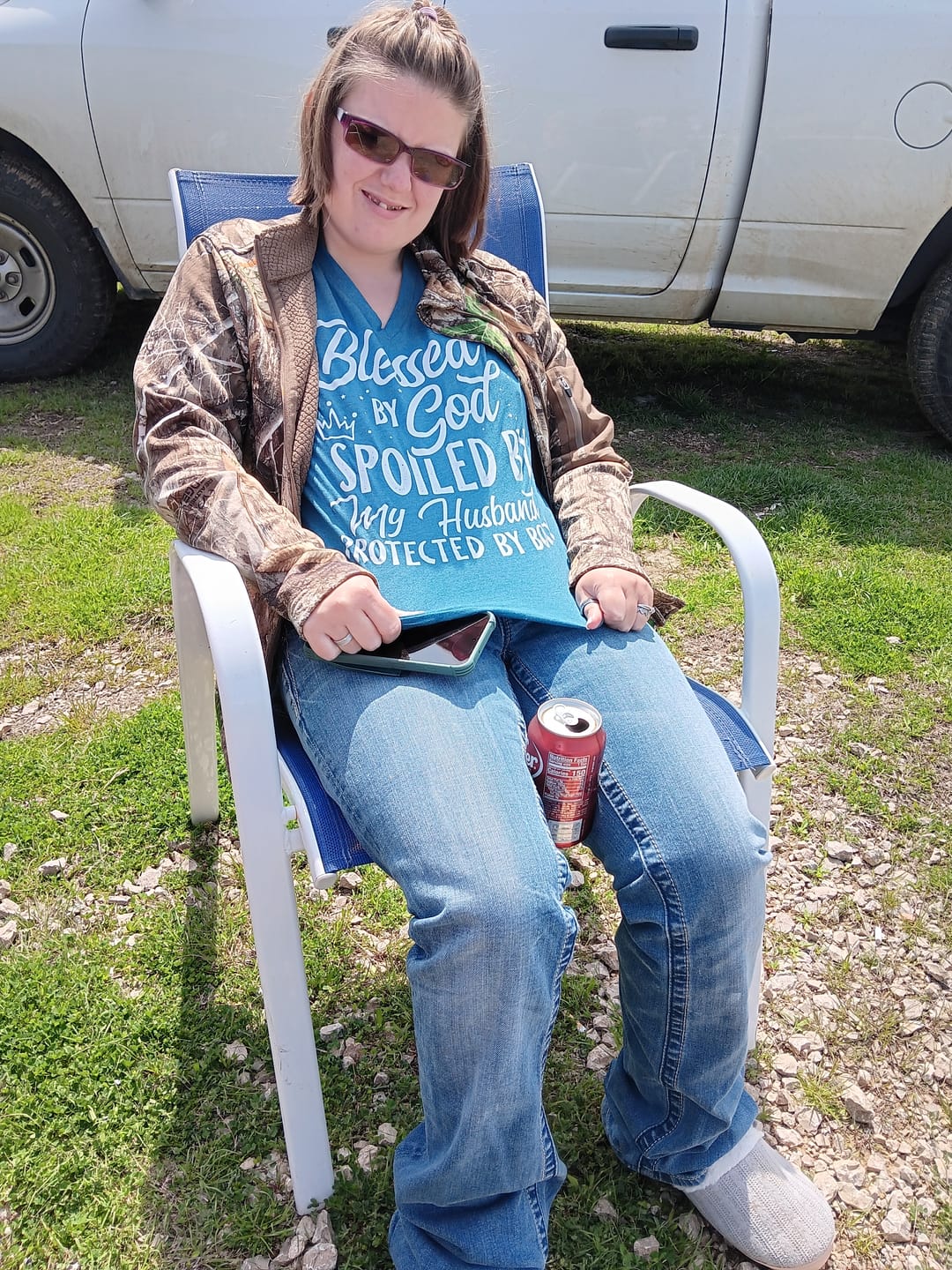 Customer photo review of Blessed & Spoiled V-Neck
