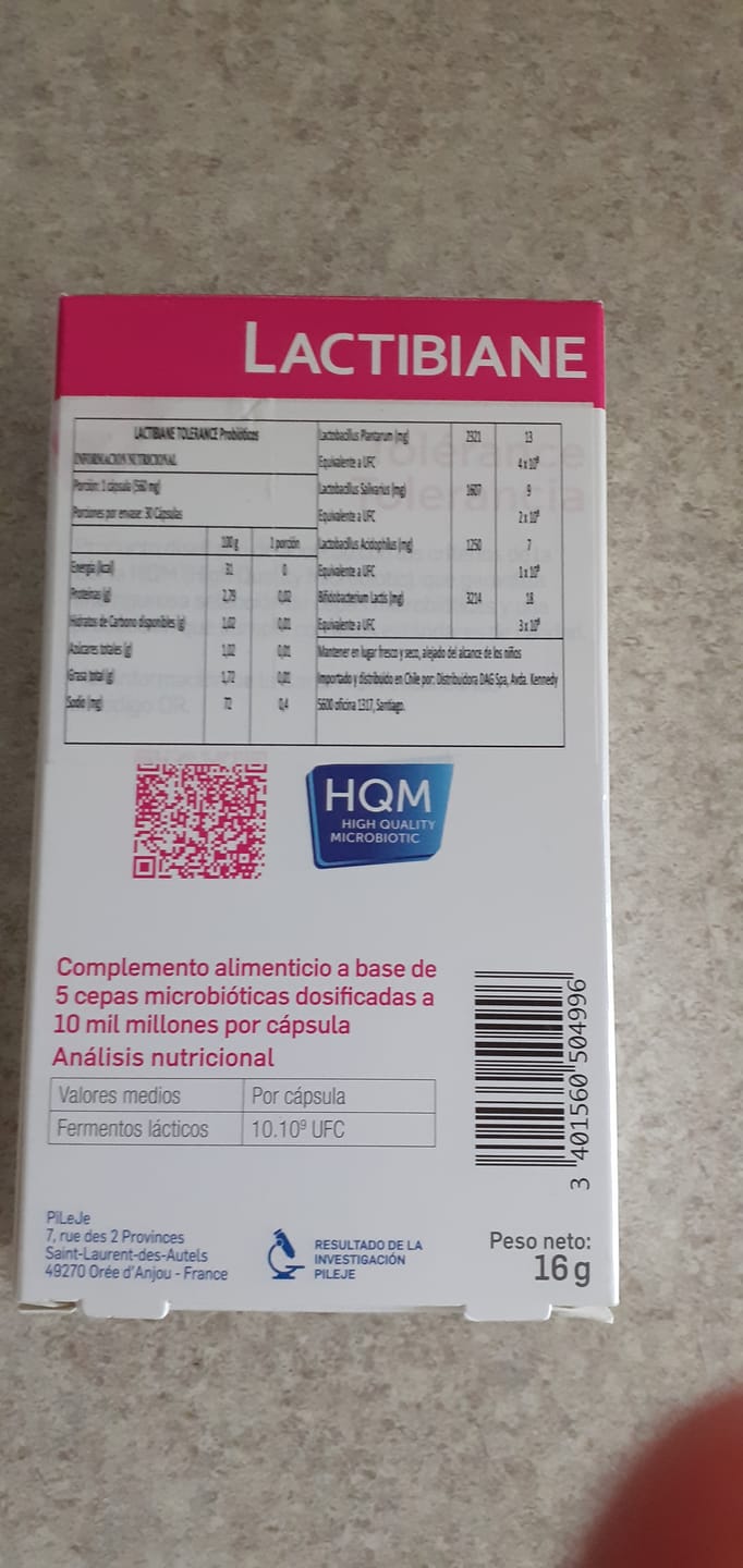 Customer photo review of Lactibiane Tolerance-30 cáps
