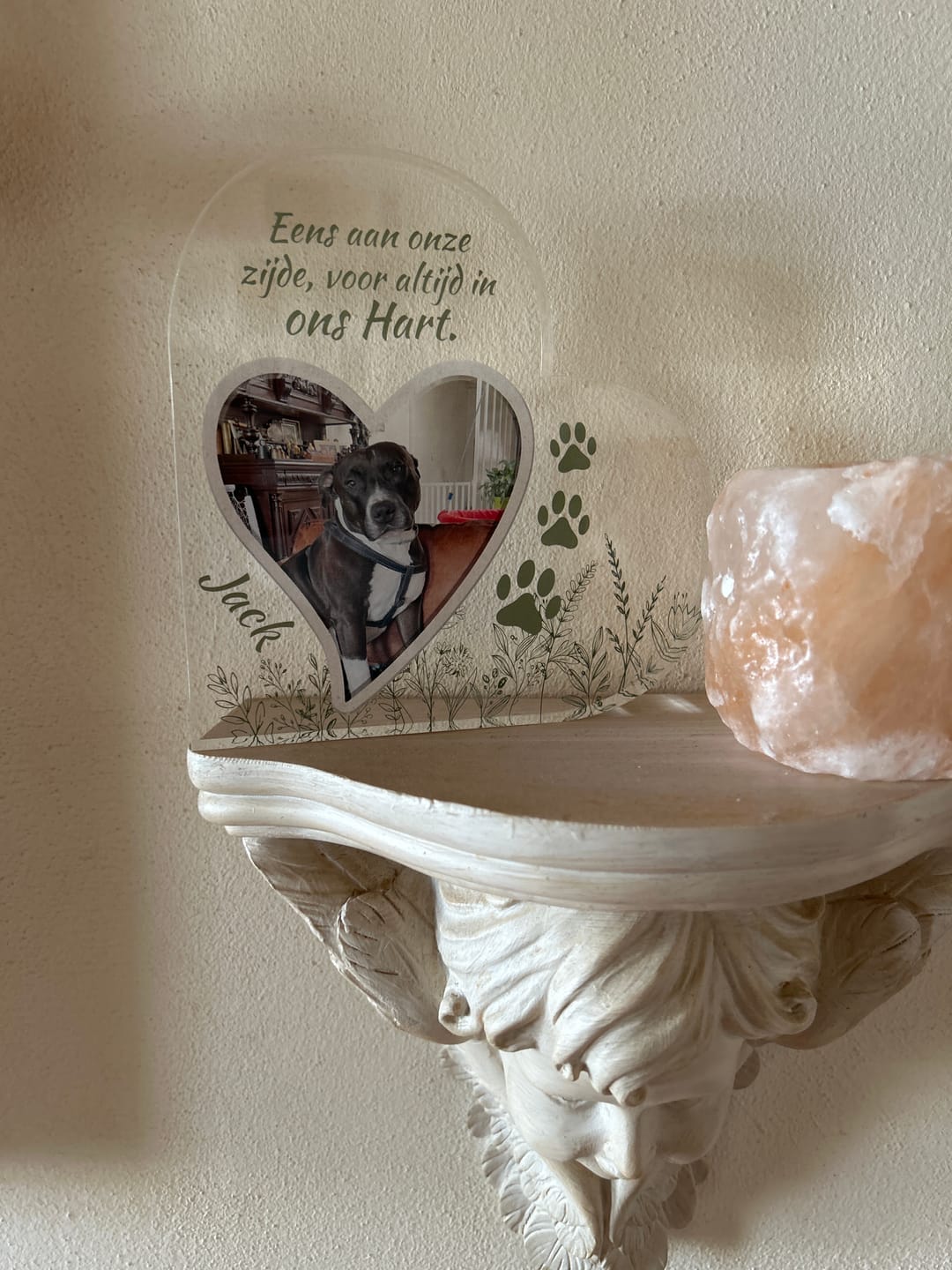 Customer photo review of Eens aan mijn zijde - Gepersonaliseerd glazen hart
