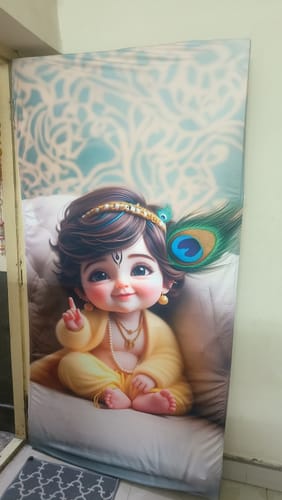 Customer photo review of Lord Giridhari Krishna Door Covers