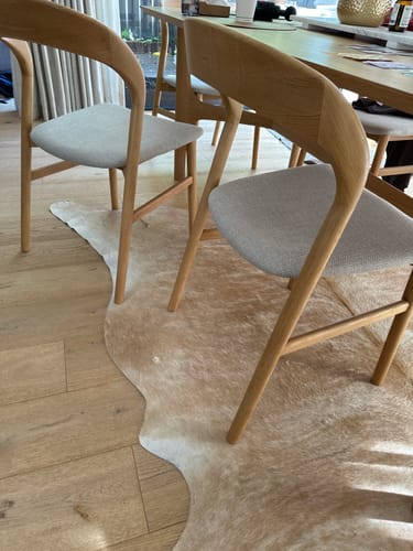 Customer photo review of Roland Fabric Dining Chair in Oak/Grey