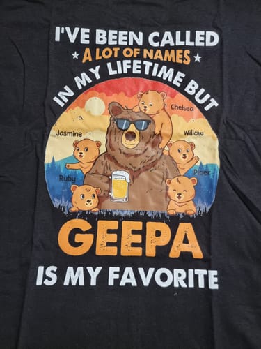 Customer photo review of Personalized Grandpa Bear I've Been Called Pure cotton T-shirt