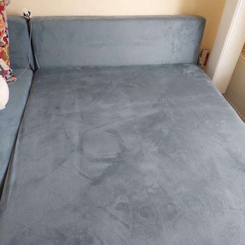 Customer photo review of Hellblau - Sofabezüge aus Samt für klassische und Ecksofas - Das Haus der Überzüge