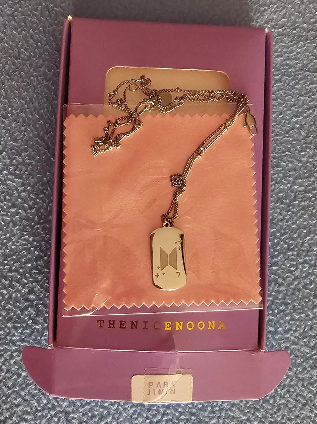 Customer photo review of BTS Army Name Tag Necklace