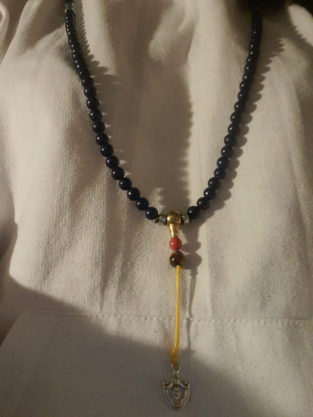 Customer photo review of Buddha Stones 108 Beads Lazurite Positive Bracelet Mala