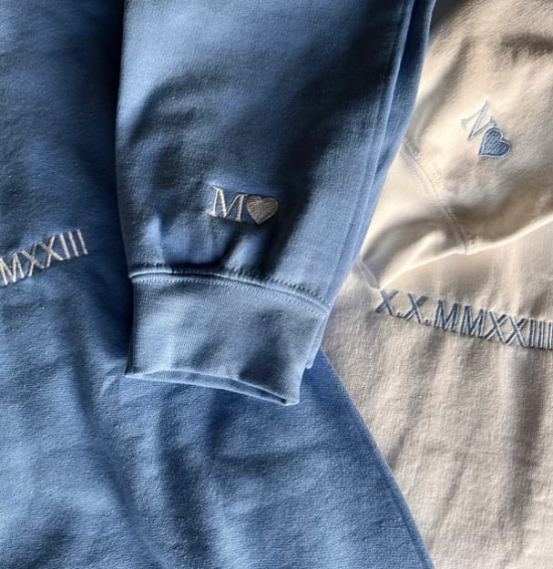 Customer photo review of Custom Embroidered Roman Numeral Sweatshirt